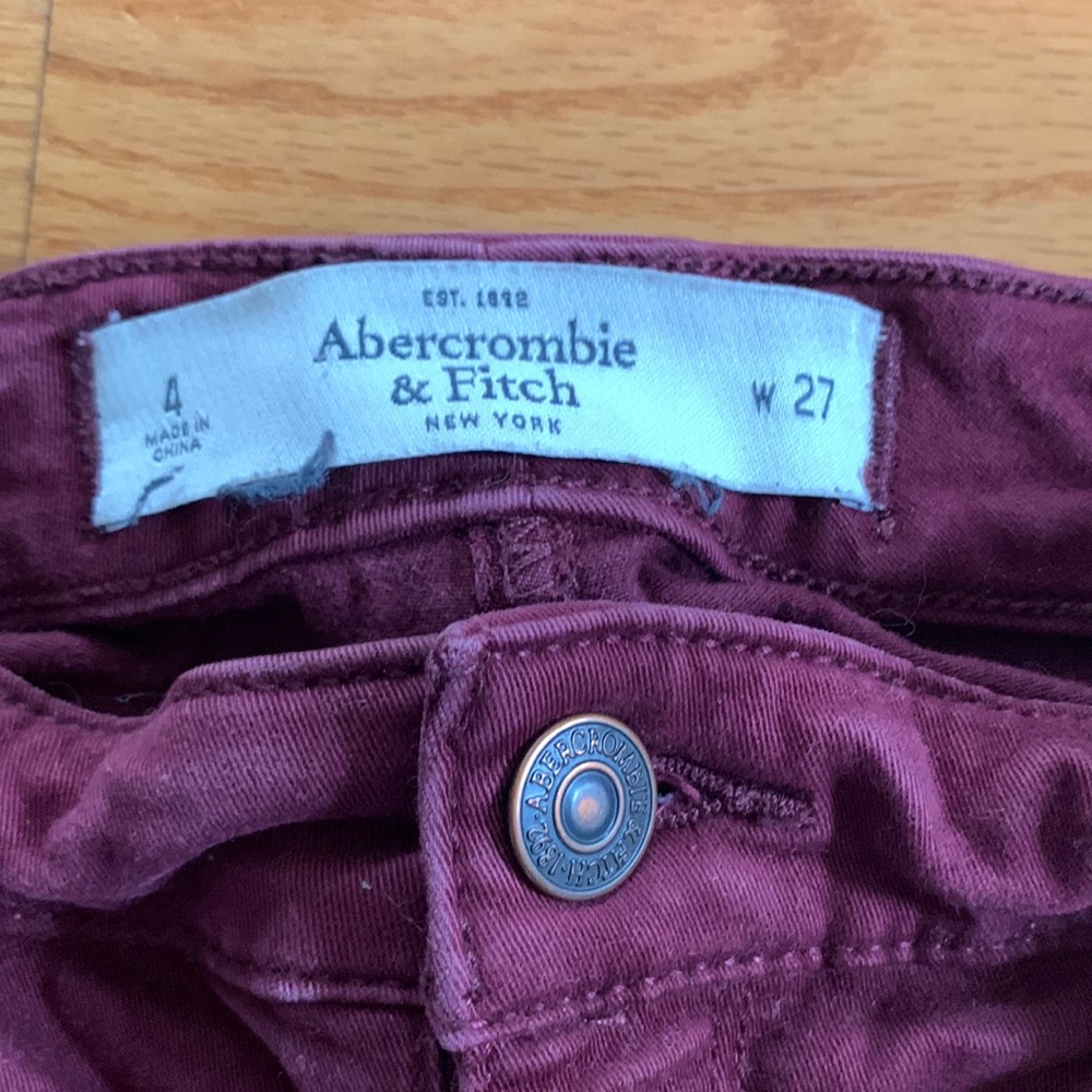 Maroon Abercrombie & Fitch Pants